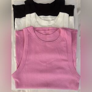 3 Women’s Tank Tops! Pink White & Black - Size Small